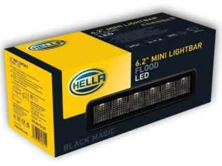 Hella Black Magic LED Mini Lightbar 6.2˝ Single (Flood)