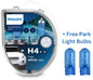 Philips Crystal Vision Ultra H4 + 2 Free Park Light Bulbs