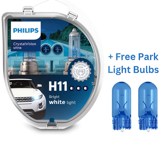 Philips Crystal Vision Ultra H11 + 2 Free Park Light Bulbs
