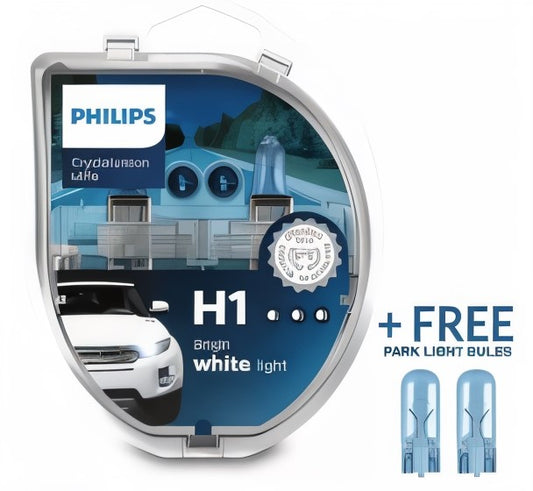 Philips Crystal Vision Ultra H1 + 2 Free Park Light Bulbs