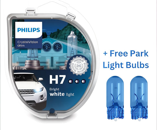 Philips Crystal Vision Ultra H7 + 2 Free Park Light Bulbs