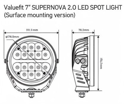 Hella ValueFit Supernova 6" (2 Spotlights + wiring Harness)