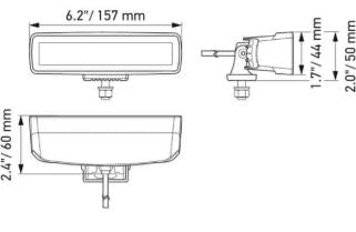 Hella Black Magic LED Mini Lightbar 6.2˝ Single (Spot)